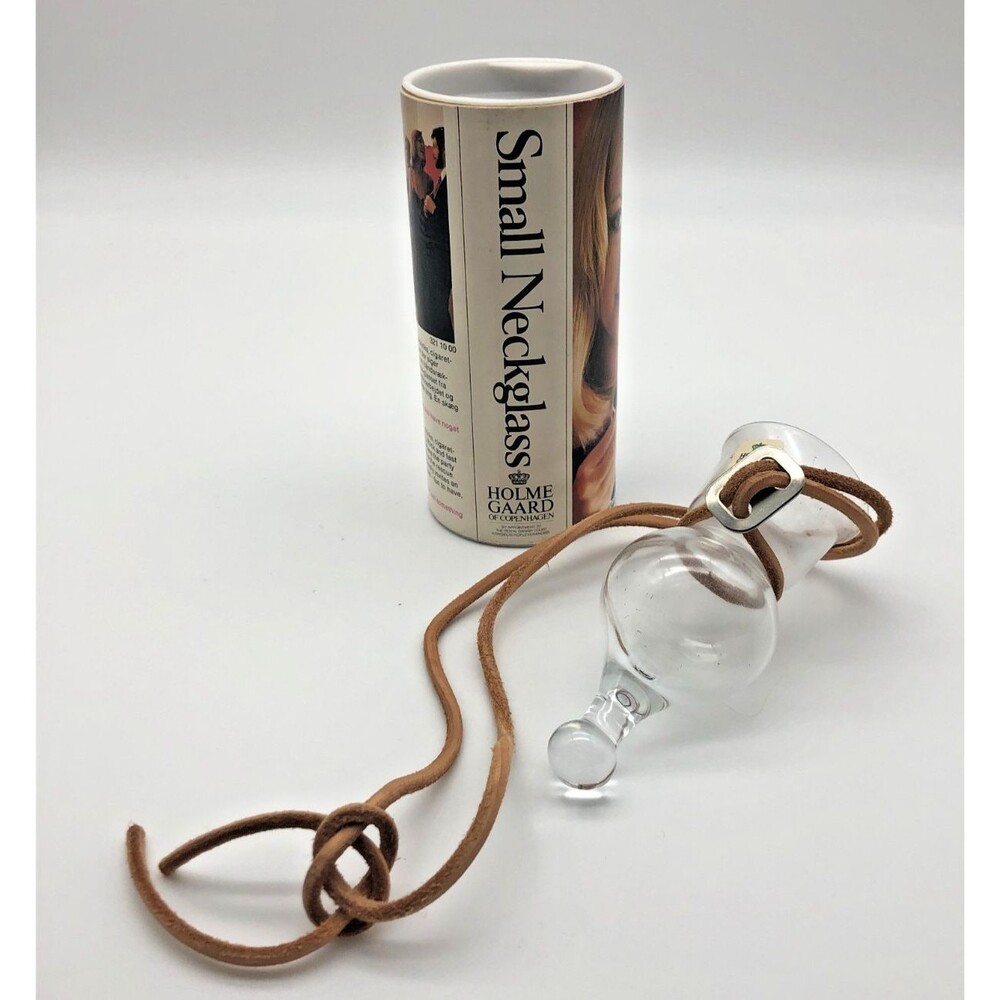 VINTAGE Holme Gaard Small Neckglass Wine Glass Hands-free Wearable Retro MCM